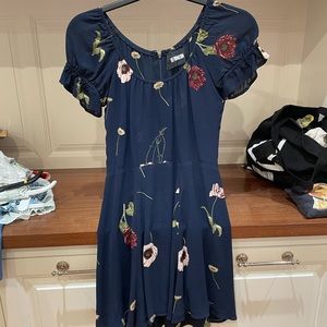 Reformation Navy Floral Dress